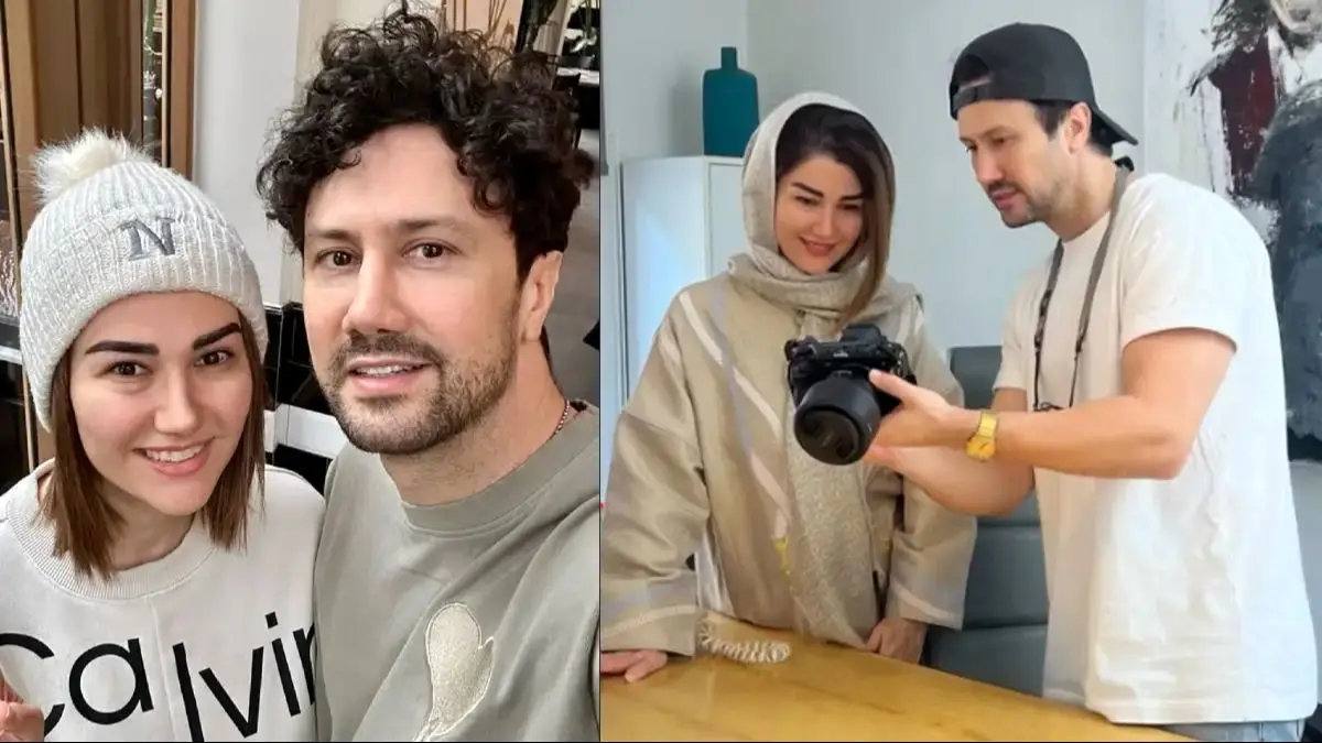 نیلوفر استخری خواهر شاهرخ استخری در کنار پدر و مادرشان در شب یلدا