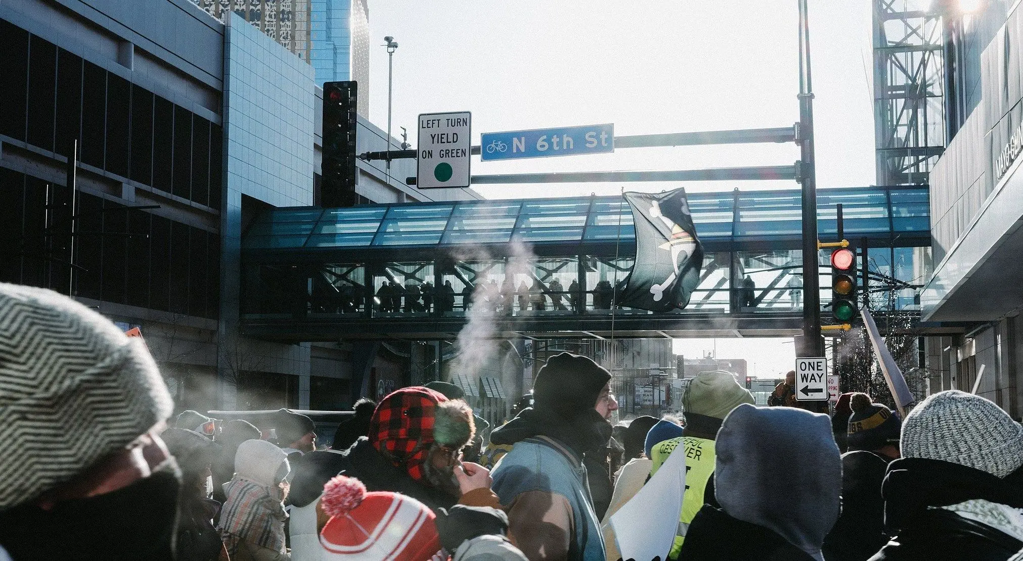تظاهرات گسترده مردمی در میناپولیس در سرمای منفی24 درجه